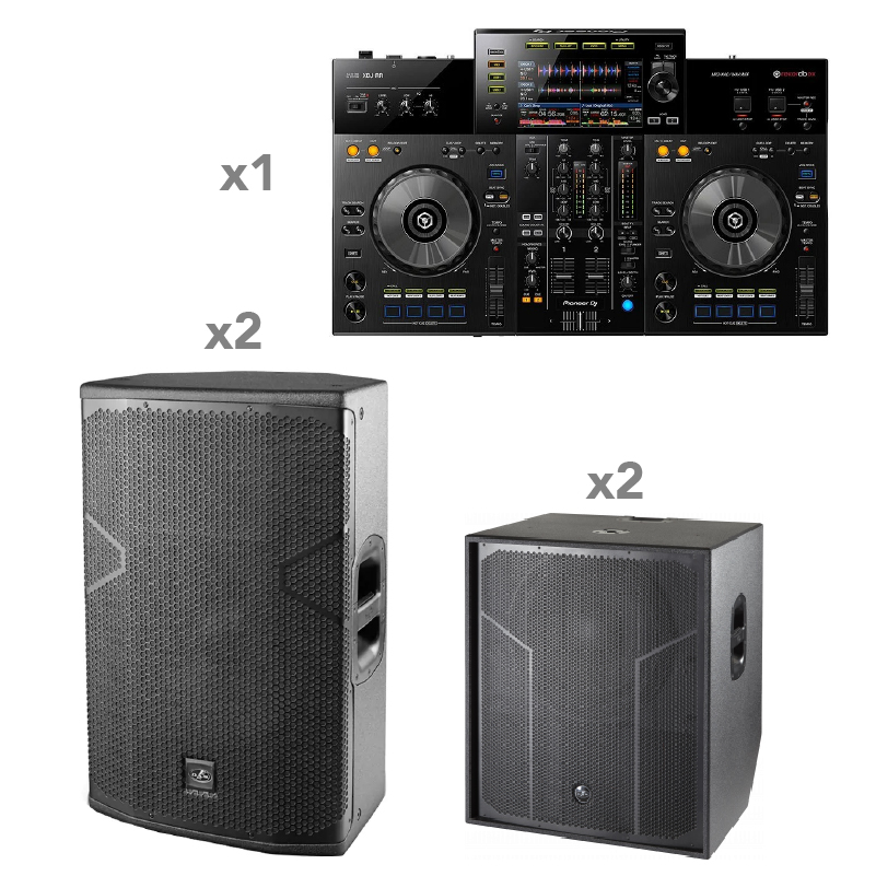 PACK DJ 2 X VANTEC 15A, 2 X ACTION 118, 1 X PIONEER XDJRR