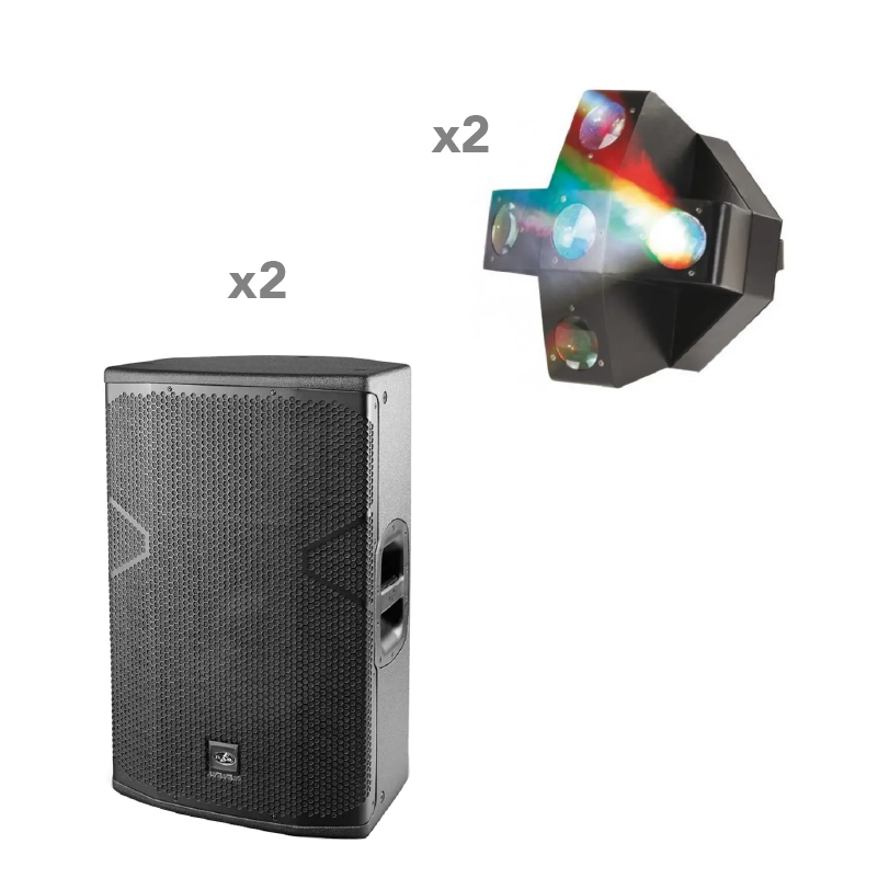 PACK PARTY 2 X VANTEC 15A, 2 X EFECTOS LED